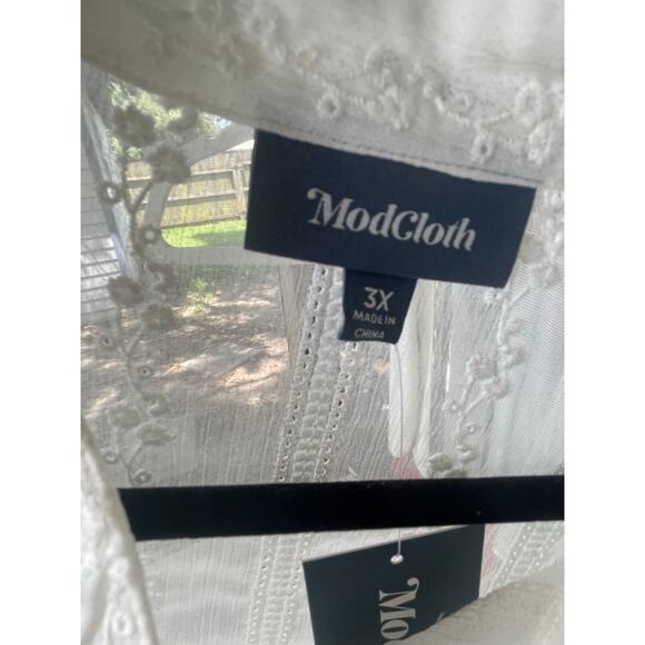 Modcloth Sheer Joy Embroidered Mini Dress NWT 3X - Picture 6 of 8